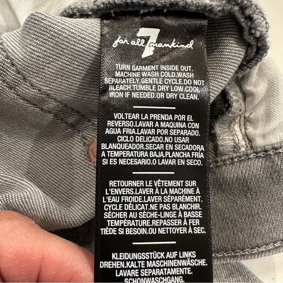 7 For All Mankind Womens The Ankle Skinny Jeans Mid-Rise Size 31 Gray White - Picture 8 of 13